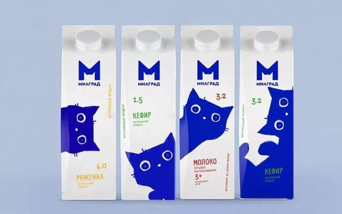 戰斗民族為貓奴打造的牛奶包裝設計好萌